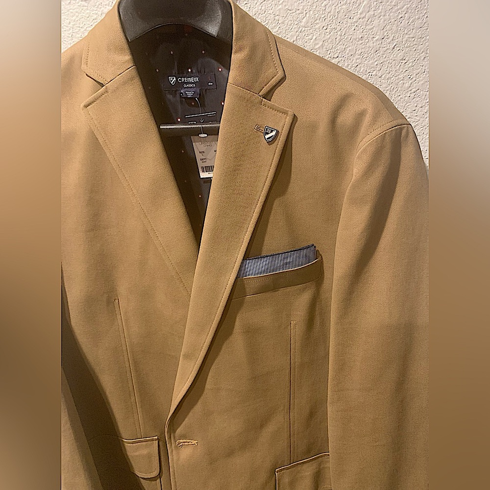 DANIEL CREMIUX GARMENT DYED TAN CHINO COTTON BLAZER JACKET & SIGNATURE SHIRT NWT